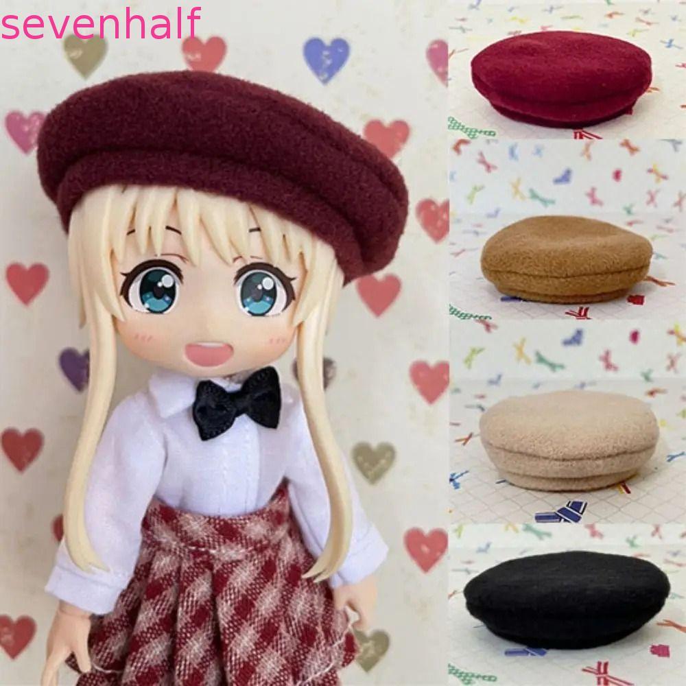 SEVENHALF ตุ๊กตาBJDหมวกทําด้วยผ้าขนสัตว์,แต่งตัวทําด้วยมือ1/12ตุ๊กตาBJD Beretหมวก,คอสเพลย์เสื้อผ้าDI