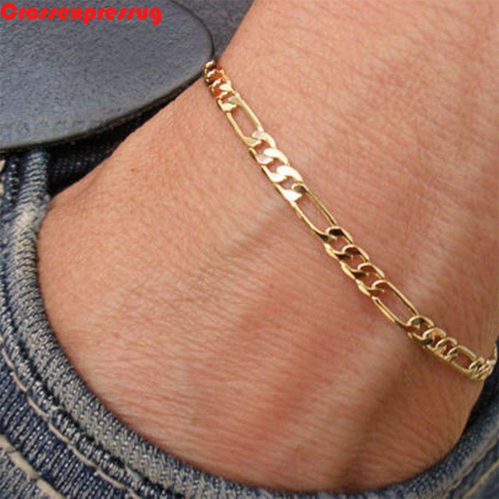 VORTEX Anklet Chain Gold&Silver Alloy Simple Foot Figaro Men 1 ชิ้นเครื่องประดับ