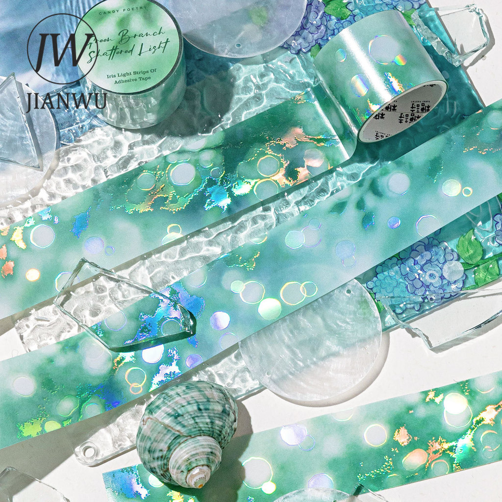 JIANWU 30 มม.* 100 ซม.VINTAGE Water Ripples ภูมิทัศน์วัสดุ Collage Scrapbooking PET เทป Creative DIY Journal เครื่องเขียน