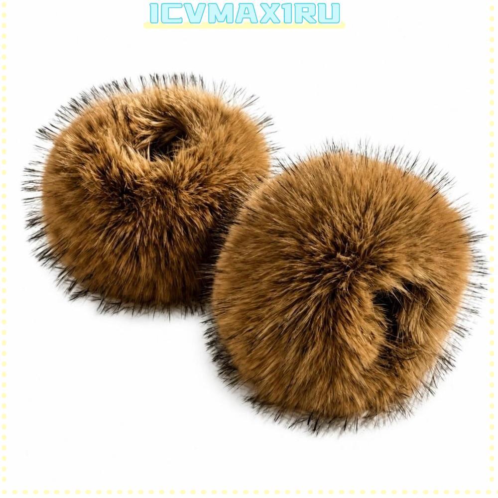 ICVMAX1RU 1 คู่ข้อมืออุ่น,Windproof Multicolor Faux Fur Cuffs, Elegant Plush Cuff Soft Furry Furry F