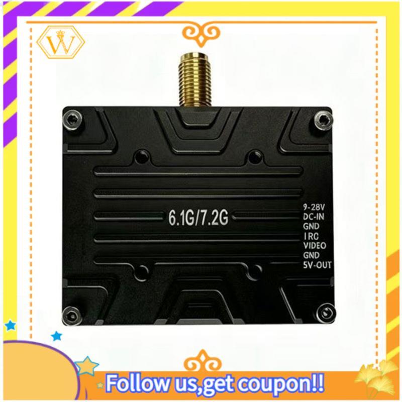 7.2G 7W VTX 64CH 7000mW FPV เครื่องส่งสัญญาณเสียงวิดีโอ 6.1G-7.2G NTSC/PAL 9-28V สําหรับ FPV Long Ra
