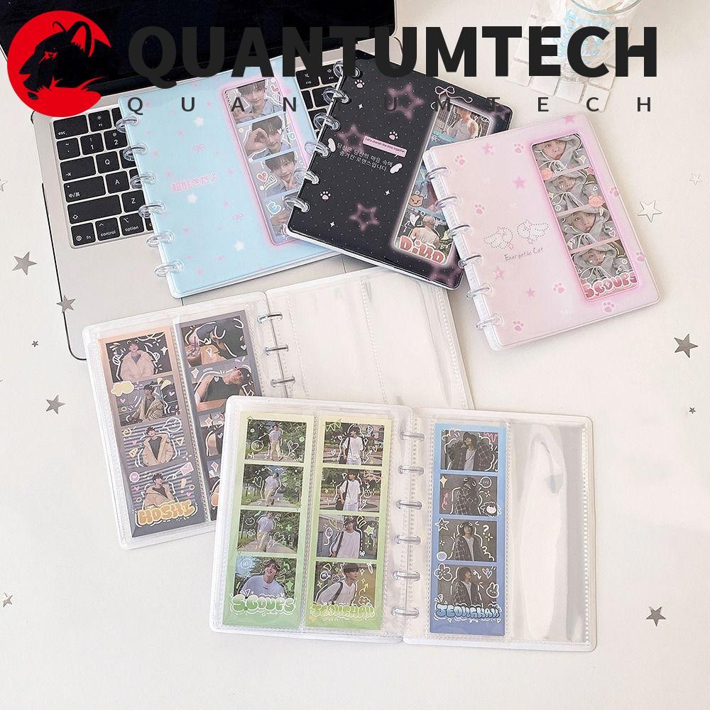 QUANTUMTECH Photo Card Binder,รีฟิล 4-Grid Photo Card Holder,ของขวัญที่ถอดออกได้กระเป๋าPVC Photo Boo