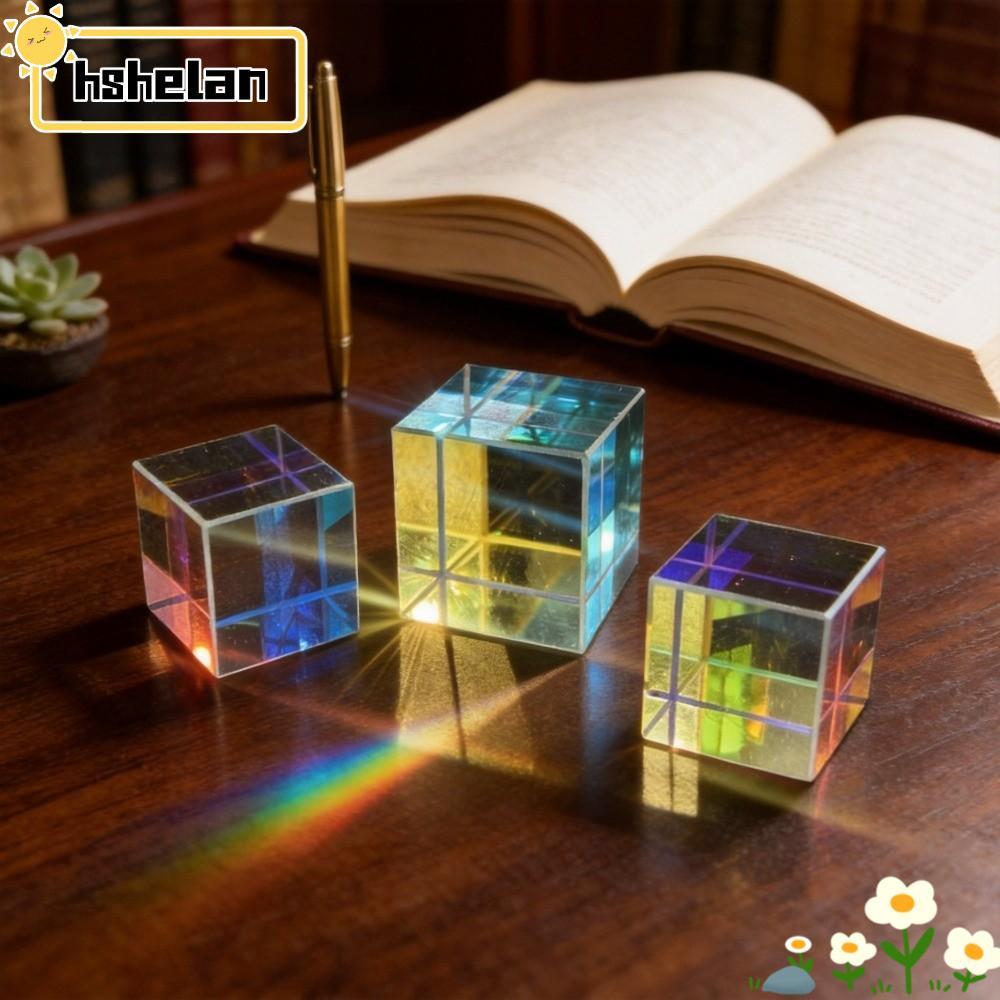 HHSELPH Magic Prism Cube, 15/20 มม.สี Cube Prism, การศึกษา Beam Splitting Stained Glass Optical ของเ