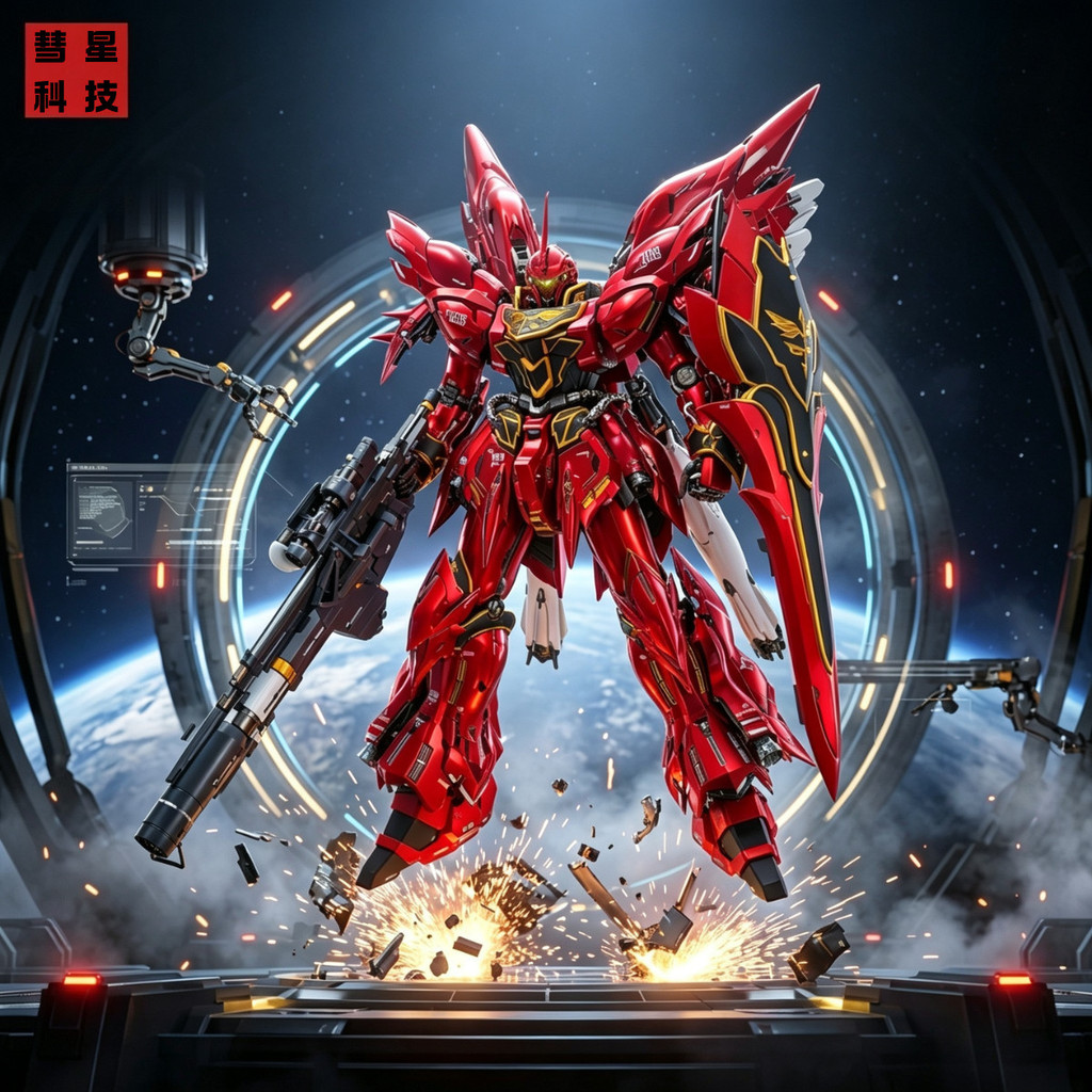 ของขวัญ ตัวเลือกแรกเทคโนโลยี Comet Crimson Triple Speed Sinanju GK Style Assembly DIY Assembly Model