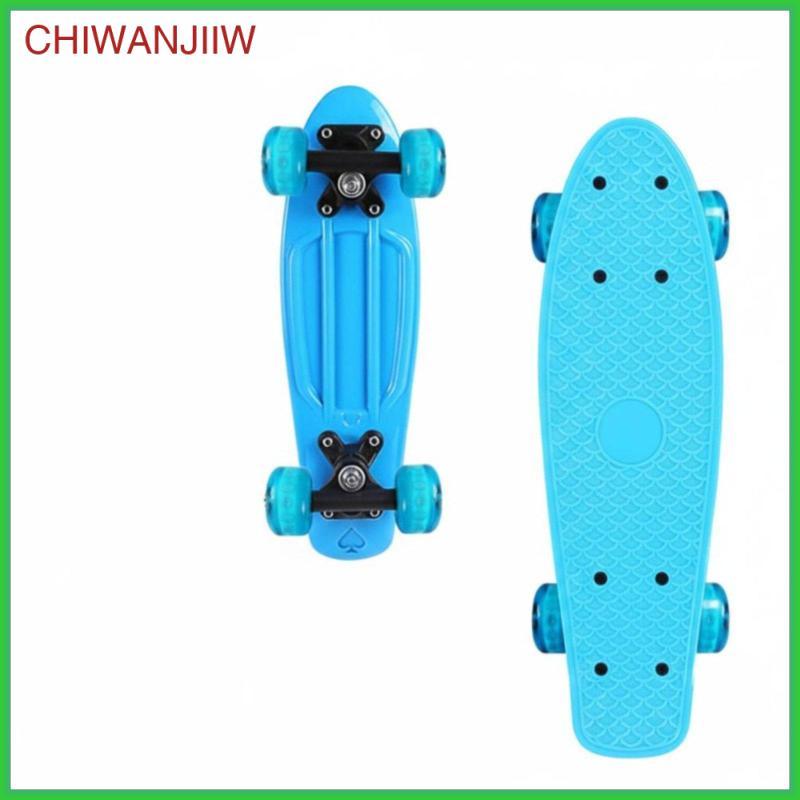 [chiwanjiiw] สเก็ตบอร์ดขนาดเล็กสําหรับเด็กล้อเรืองแสงพื้นผิวไม่ลื่นน้ําหนักเบาเครื่องสร้างทักษะ Penn