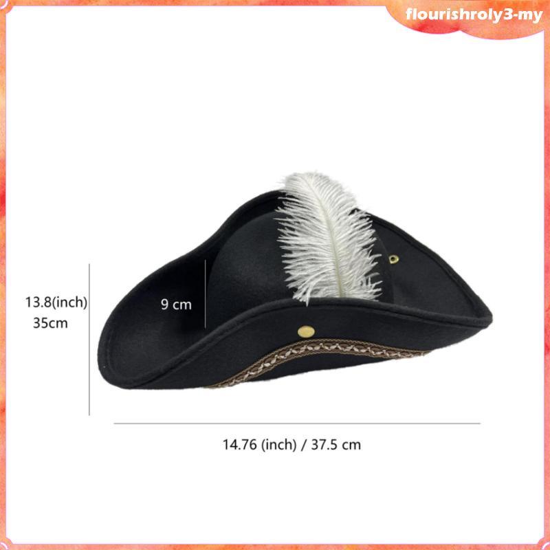 [Flurish] Flannel Pirate Hat Lace Trim Retro Pirate Hat Headwear Long-Lasting Adjustable Fit