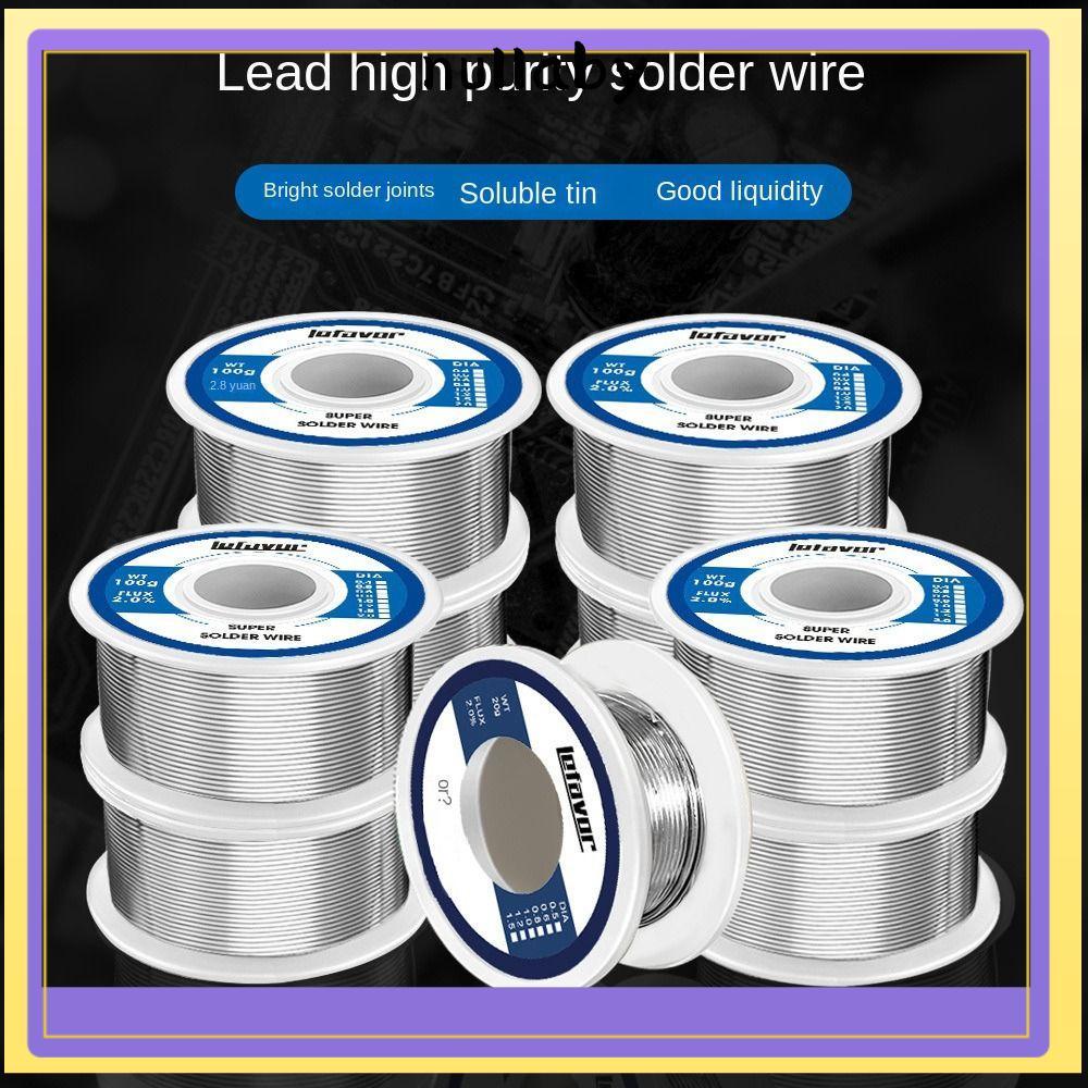 NULLABY ลวดเชื่อมอุณหภูมิต่ํา, 20g 50g 100g 0.8 1.0mm FLUX 2.0% Corel Solder, ทนทาน No-clean Low-mel