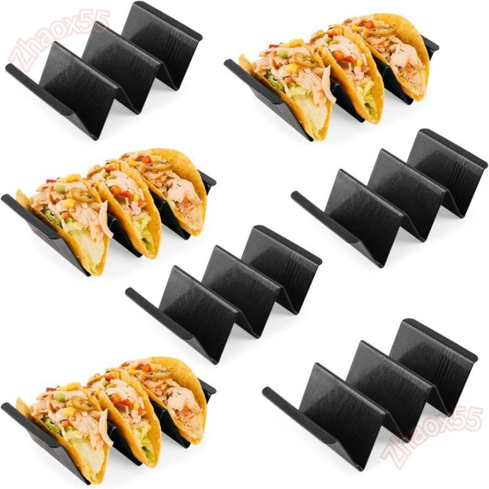 ZJAOX 7 ชิ้น Taco Stand Rack,Stackable พลาสติก Taco Holder Stand,เกรดอาหารนํามาใช้ใหม่เครื่องล้างจาน