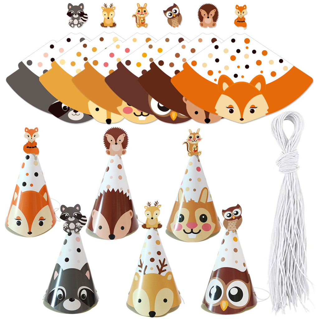 卡通平minous Deer Deer Deer Deer Deer Deer หมวก faucet การ์ตูนป่าสัตว์ Theme วันเกิด Party ตกแต่ง byf02