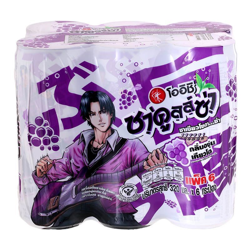โออิชิชาคูลล์ซ่าองุ่นเคียวโฮ 320มล. แพค 6 Oishi Chakulza Kyoho 320ml. Pack 6 [หมายเลขบาร์โค้ด 8854698016902]