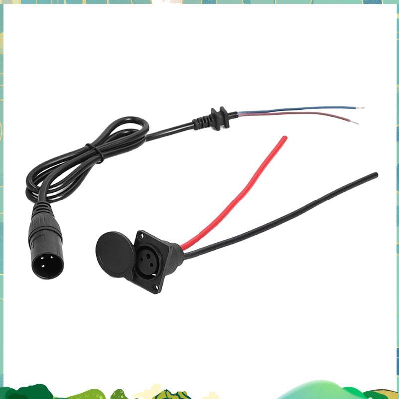 E-Bikes 3-Pin ปลั๊กชาร์จชายหญิงสําหรับสกู๊ตเตอร์ไฟฟ้า E-Bikes PVC อินเทอร์เฟซสายชาร์จอุปกรณ์เสริม