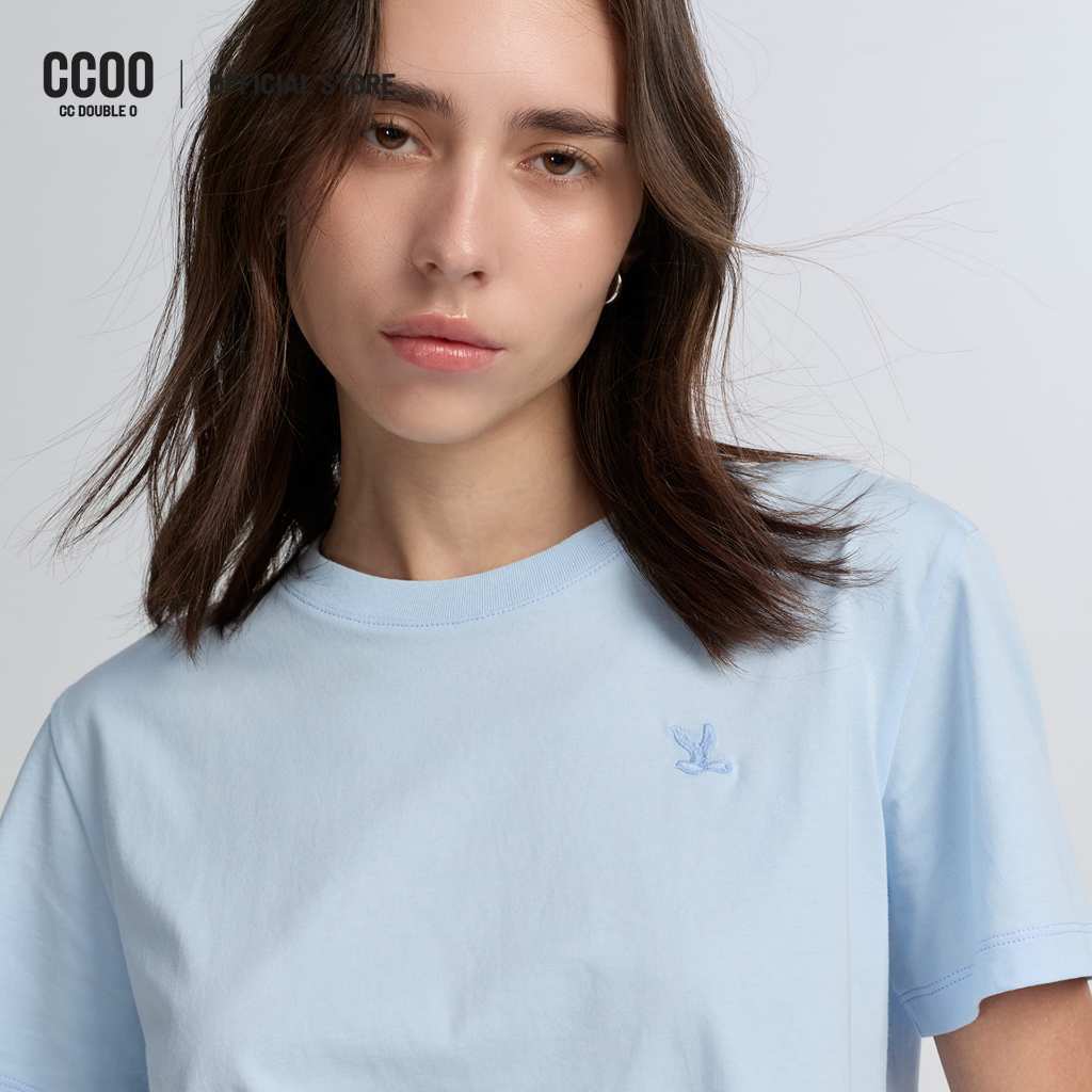 CC DOUBLE O Logo Bird Pattern Short T-Shirt Ladies Short T-Shirt with ปักโลโก้ Bird รุ่น O26WGWA010 