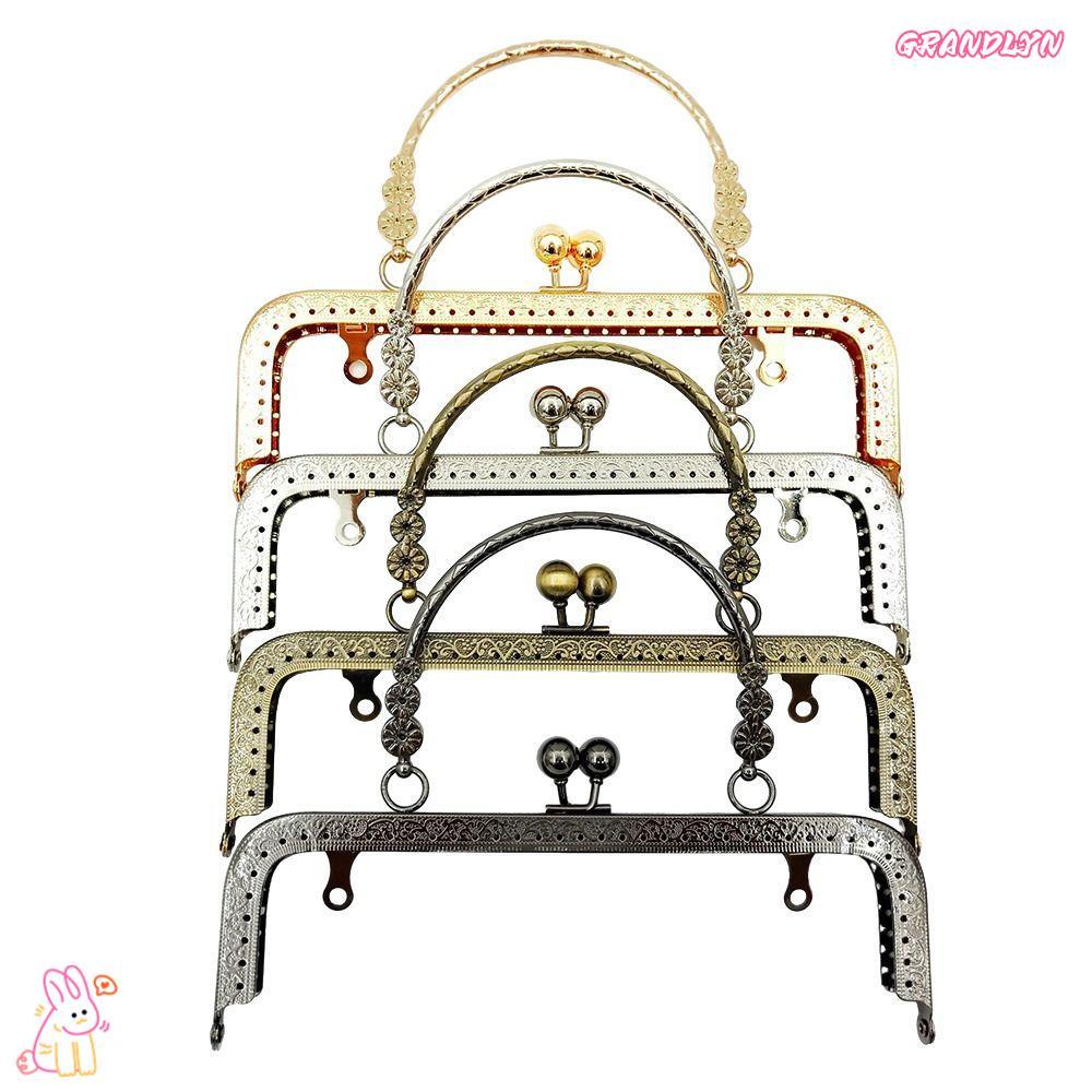 GRANDLYN Purse Frame Kiss Clasp Bag Hardware Metal Bag Frame Buckle DIY Craft Bag Making Purse Frame