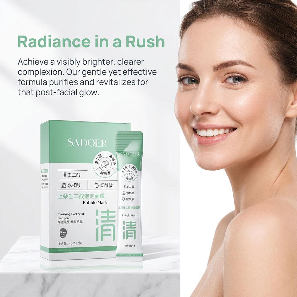 SADOER Azelaic Acid Bubble Mask ที่ทําความสะอาดลึกรูขุมขนขจัดสิวหัวดําและปรับสีผิวให้เรียบเนียนขึ้น