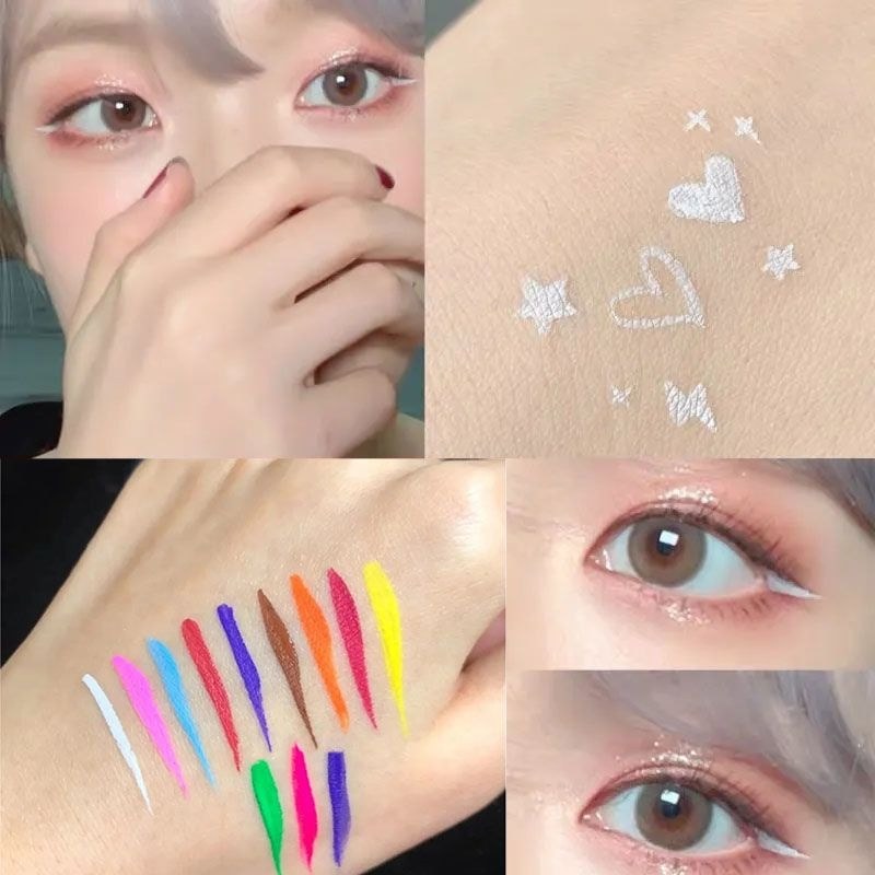 คอสเพลย์สีอายไลเนอร์ Thin-Tip Liquid Eyeliner แต่งหน้าเวทีแต่งหน้ากันน้ํา Non-Smudge นักเรียนประสิทธ