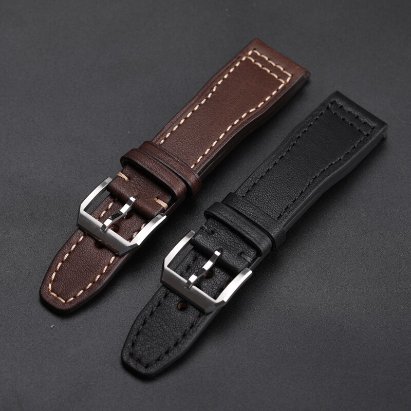 เหมาะสําหรับ iwc iwc Pilot Seiko Watch สายหนังแท้ 20 21 22MM First Layer Cowhide Strap Men