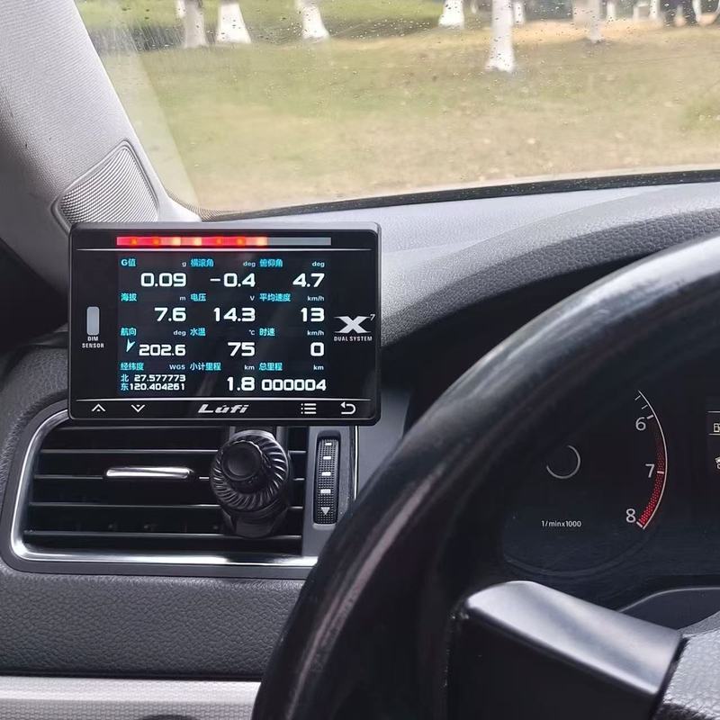 ใหม่รุ่นที่สี่ LUFI X7 รถ Multi-Function OBD เมตรอุณหภูมิน้ําไอเสียอุณหภูมิ Turbo Tachometer LCD เมต