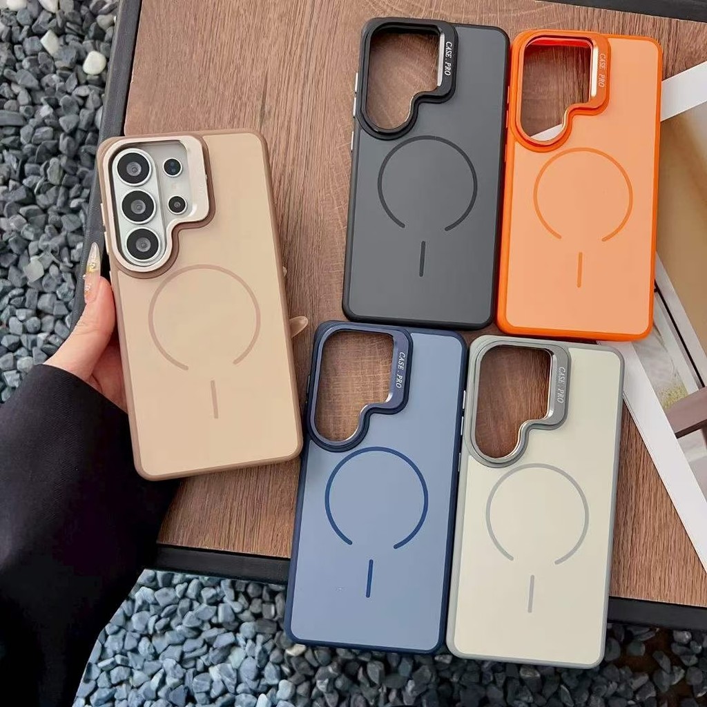 เหมาะสําหรับ S26Ultra Bright Color Contrast Color Magnetic Case S26PLus Magnetic Bracket Case S26 Br