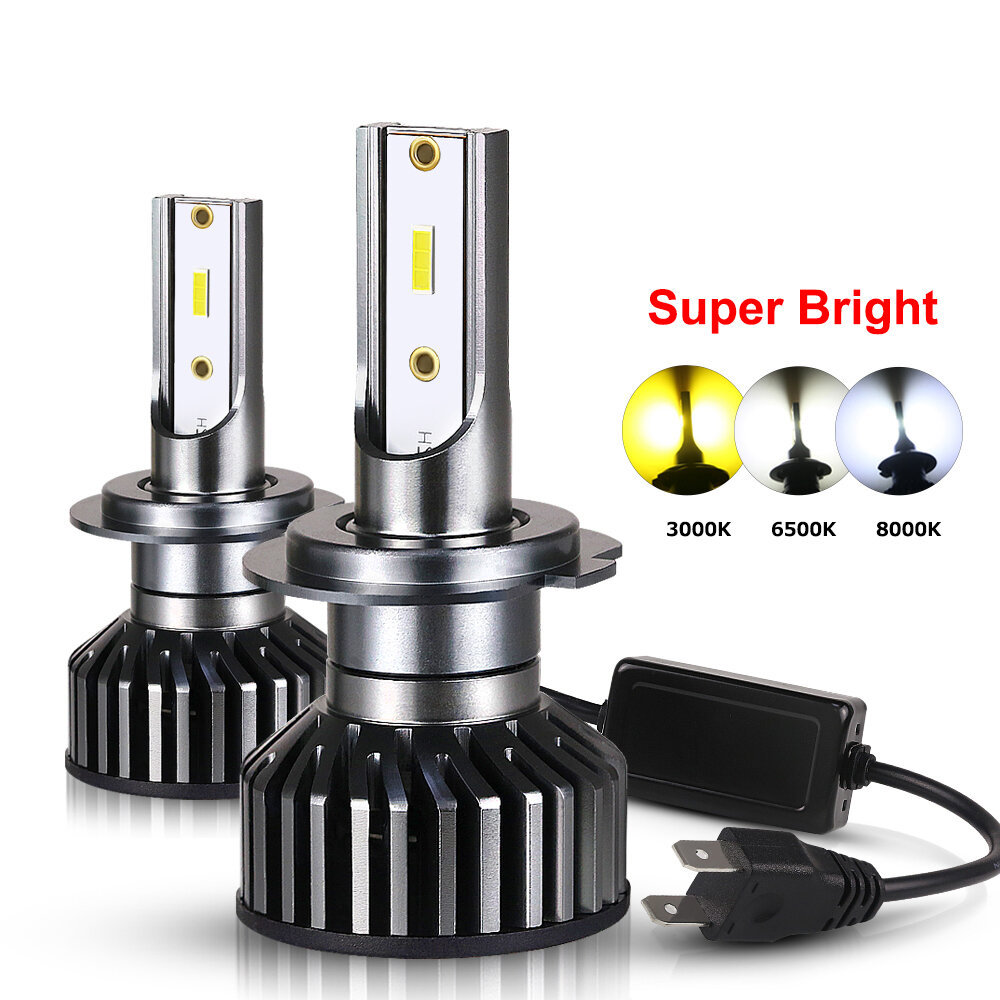 2x รถ LED H4 H7 H1 H8 H11 H9 HB3 9005 HB4 9006 Hir2 9012 LED ไฟหน้าหลอดไฟ 12V 50W 12000LM 3000K 6500