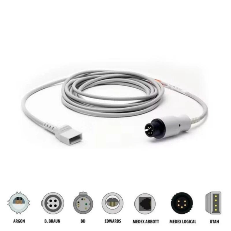 ･ อะแดปเตอร์สายเคเบิล IBP Transducer ทั่วไป6พินสำหรับ Mindray, Edan, Zoll, Spacelabs, Dixtal, Edward