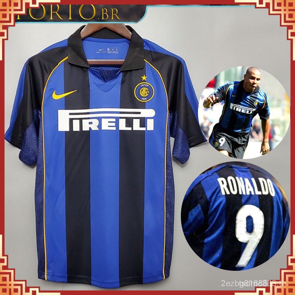Inter Milan Ronaldo Retro 2001-2002 เสื้อ Personalizado Futbol *-* Y KK53