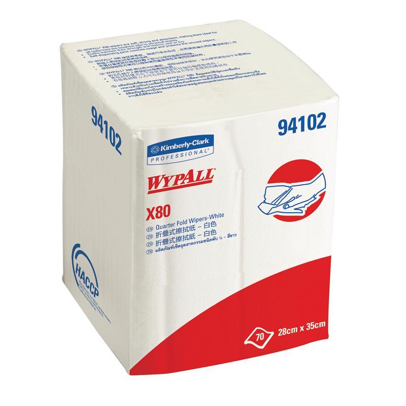 WYPALL กระดาษเช็ดอุตสาหกรรม รุ่น X80 สีขาว ขนาด 60 แผ่น