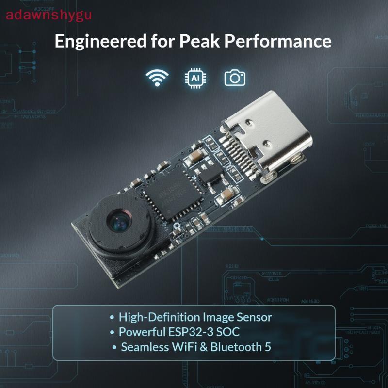 Adagu Mini USB Type-C โมดูลกล้อง ESP32-S3 บอร์ดพัฒนา 720P 1280 * 720 1MP 65 องศากล้องสําหรับ Win 10 