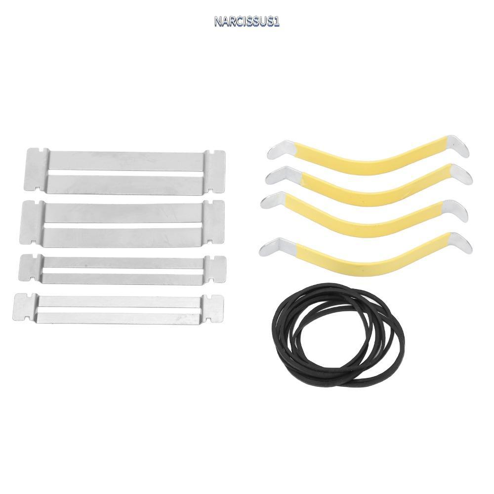 NARCISSUS13A0E กีตาร์ String Spreader, โลหะเงิน + ยาง Band Fingerboard Guards, พรีเมี่ยม Fret ขัดเคร