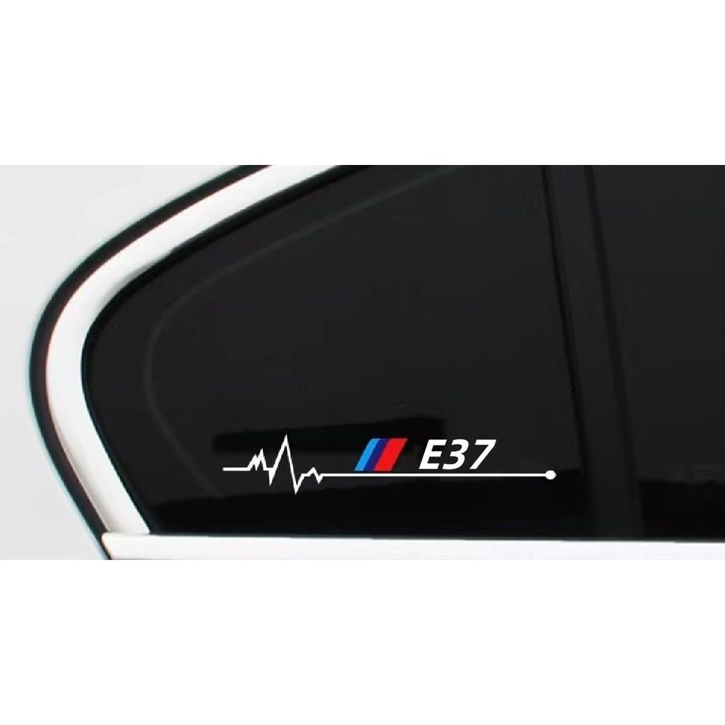 รูปลอกรถ 2 ชิ้นสําหรับ BMW E37,สติ๊กเกอร์รูปลอกหน้าต่างรถยนต์ (E37)