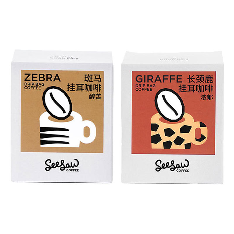 Seesaw Sisaw Strong Coffee Aroma Fruity Aroma Matching Italian Style 100g/Box Zebra Giraffe Hanging 