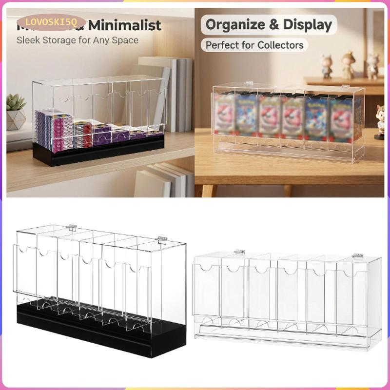 [lovoski5q] อะคริลิค 6 Slot Card Pack Dispenser Sturdy Booster Pack Display Case สําหรับ Trading Car
