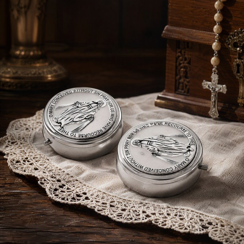 Retro Jewelry Container Communion Organizer Rosary Beads Case
