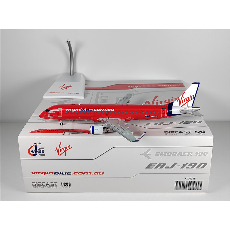 JC Wings XX20338 1: 200 Virgin Blue Airlines ERJ-190 VH-ZPI โมเดลเครื่องบินโลหะผสม
