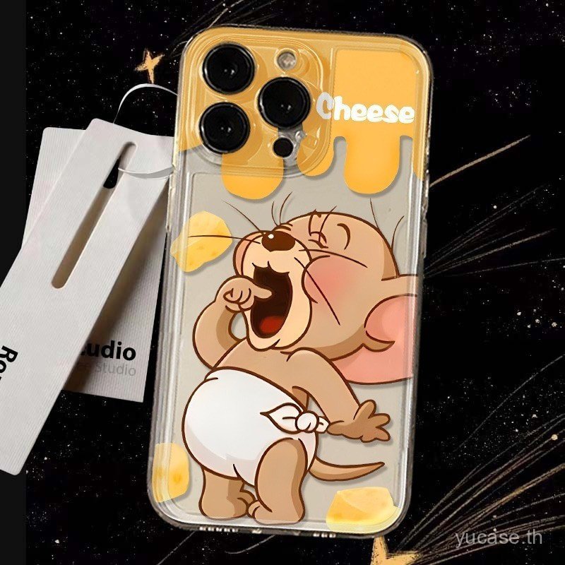 เคสโทรศัพท์กันกระแทกยืดหยุ่นอะนิเมะครีมขนมเมาส์เหมาะสําหรับiPhone 14 15 16 17 promax 11promax 12prom