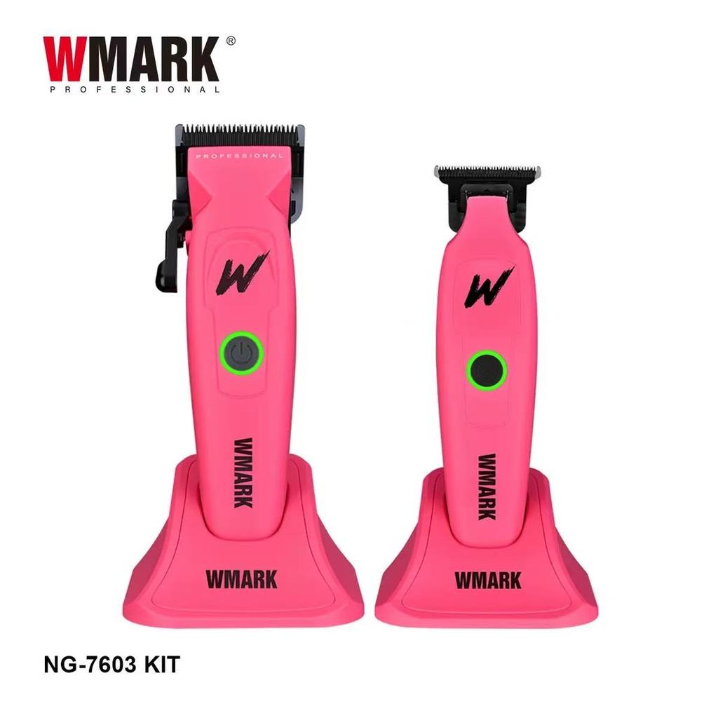WMARK7603 ชุดหวีและกรรไกรตัดผมแบบทูอินวัน - มอเตอร์เสียงรบกวนต่ําความเร็วสูง หัวใบมีดทนการสึกหรอ DLC