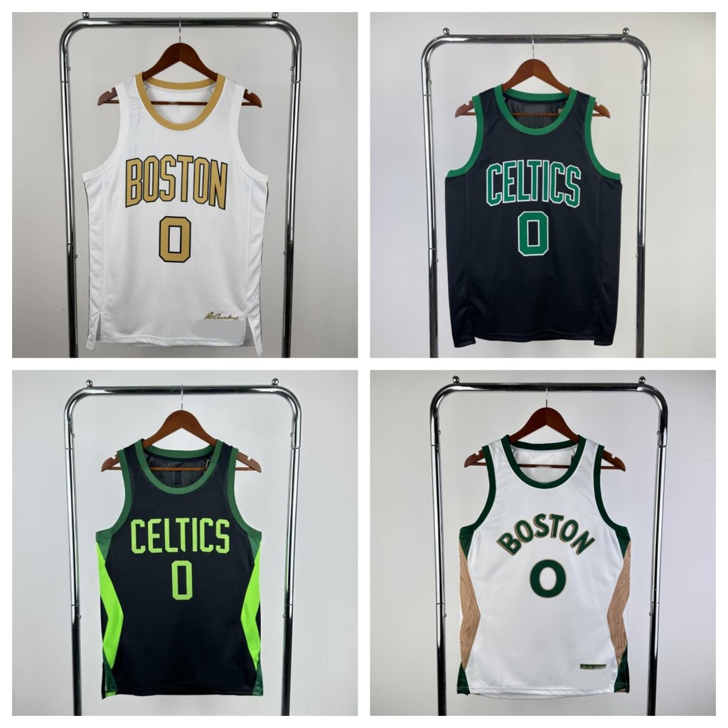 [กดร้อน]เสื้อบาสเก็ตบอล Boston Celtics No.0 Tatum George Irving Brown City edition Jersey Vest