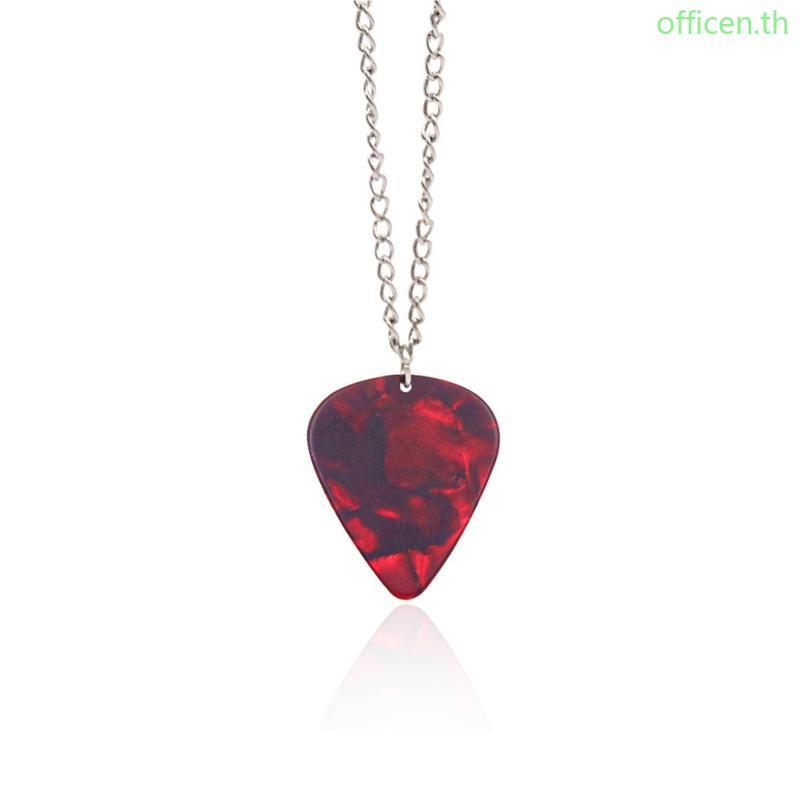 Cen Horror Things Guitar Pick Pendant Necklace Ruby Pendant Costume Cospaly Jewelry