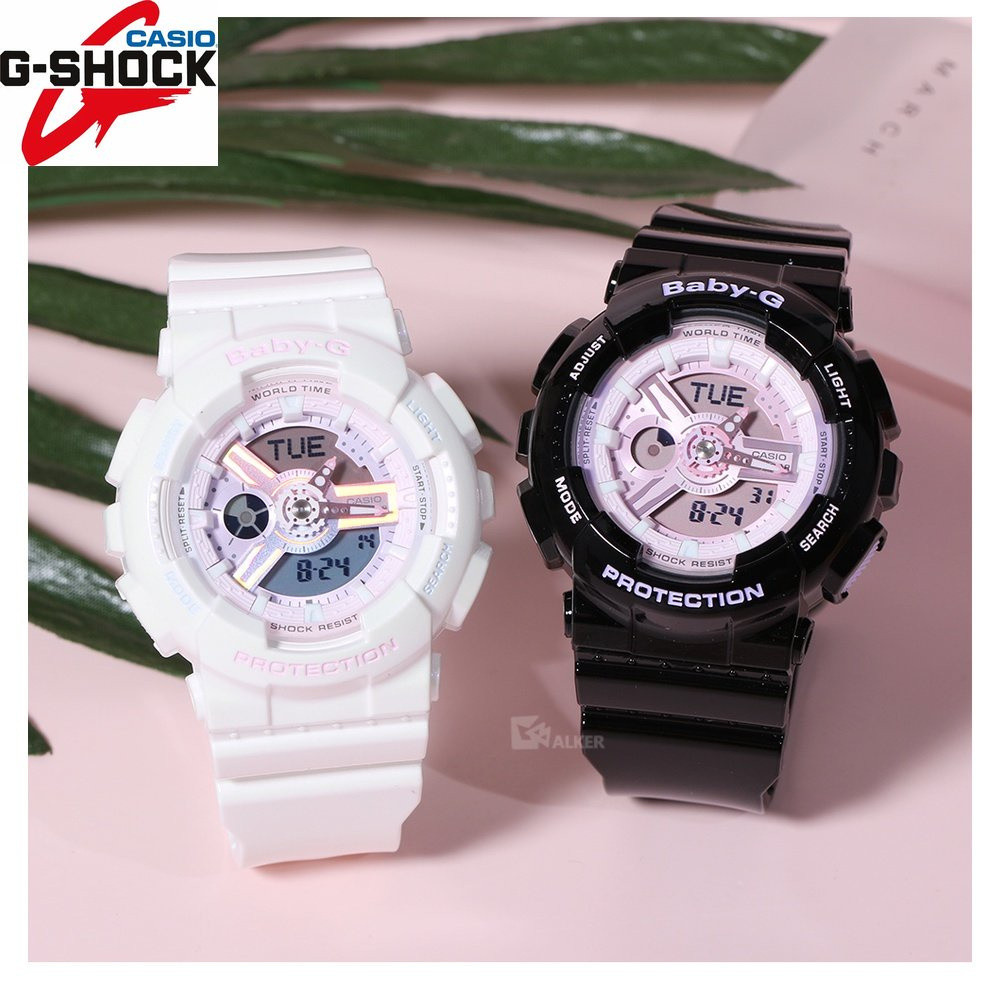 QIXIAO G*/*shock Baby-G A BA110 สีสันโปร่งแสง INS สไตล์กันน้ํานาฬิกาผู้หญิง BA-110PL-1A/7A1/7A2 แฟชั