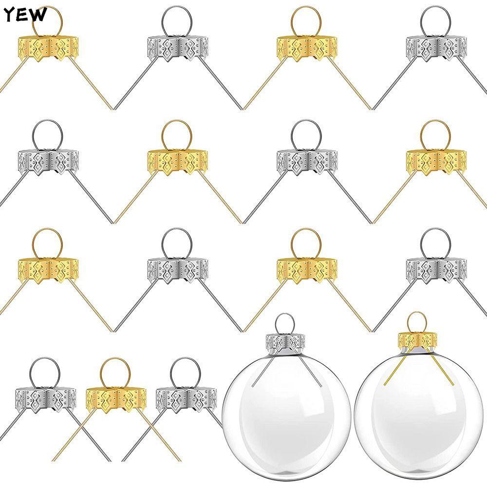 YEW 50PCS หมวกบอลคริสต์มาส, Silver Electroplating Christmas Tree ตกแต่ง, DIY อลูมิเนียมต้นคริสต์มาสจ