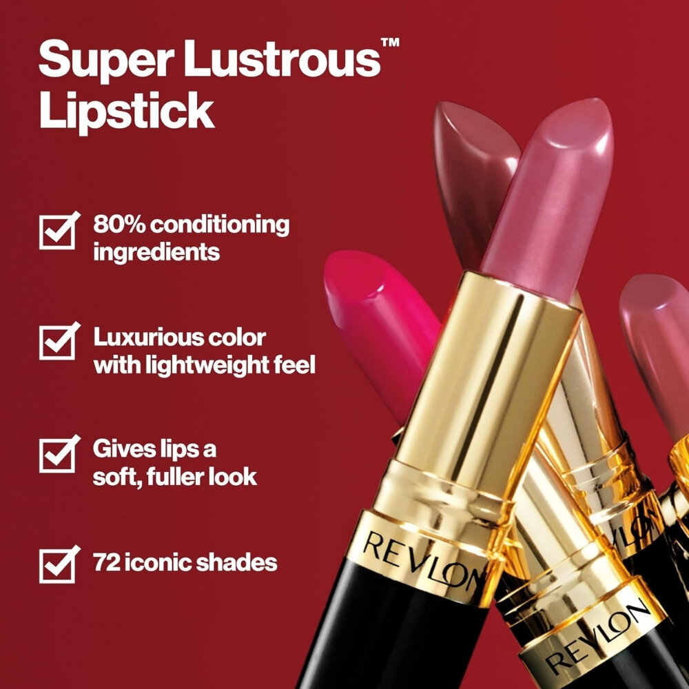 Revlon เรฟลอน ซุปเปอร์ลัสทรัสลิปสติก 4.2 ก. นู้ด เวลเว็ท — صورة 3