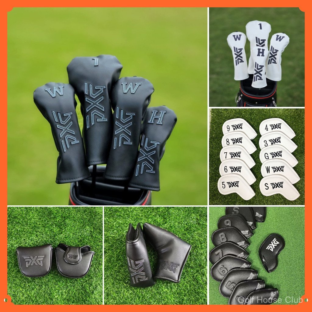 Headcover กอล์ฟ PU หนังป้องกัน Club Cover Universal ไม้เหล็กพัตเตอร์ชุด
