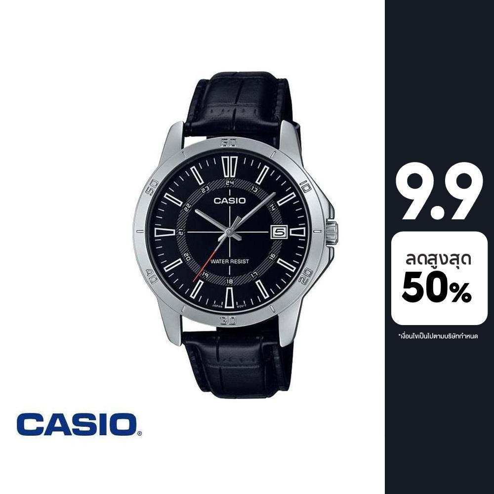 CASIO นาฬิกาข้อมือ CASIO รุ่น MTP-V004L-1CUDF สายหนัง สีดำ