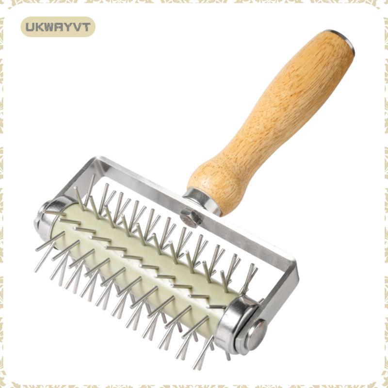 [ukwryvt] Pastry Docker ด้ามไม้ Pointed Pastry Docker ด้ามจับถนัดมือกันสนิมสําหรับ Bakers, Home Baki