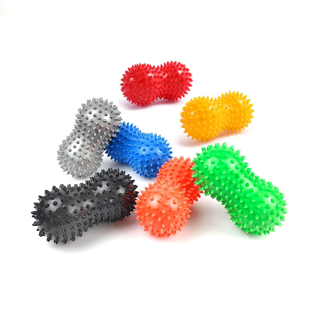 PVC Peanut Spiry Massage Ball Foot Acupoint Grip Training Pointed Fascia Ball โยคะฟิตเนสเม่นบอล

 P8