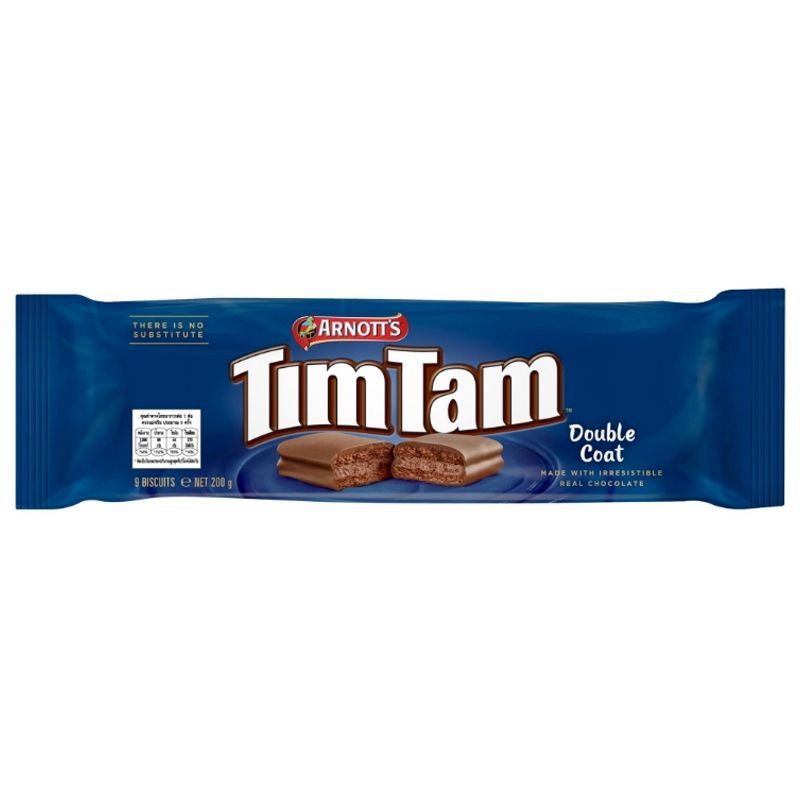 อาร์นอตส์ทิมแทมดับเบิ้ลโค้ตบิสกิต 200กรัม Arnotts Tim Tam Double Coated Biscuit 200g.