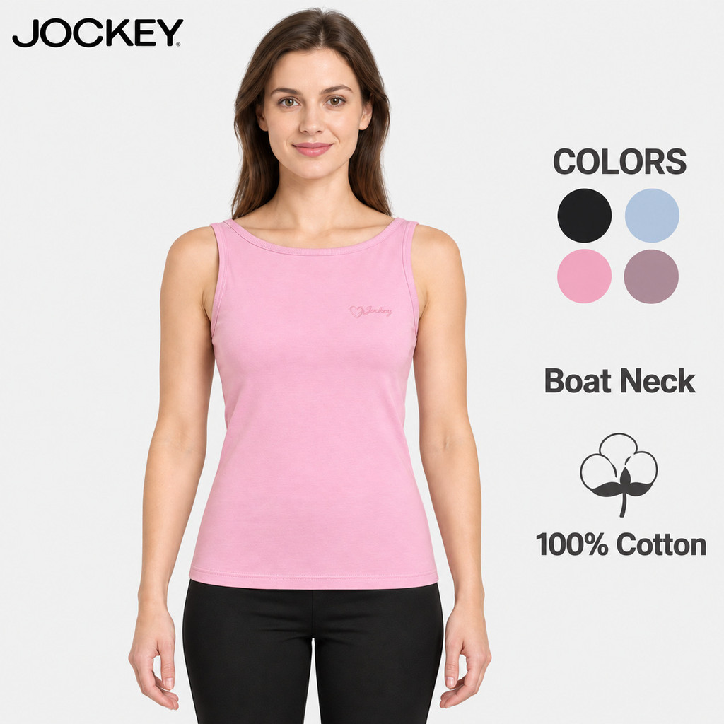 Jockey ผู้หญิงเสื้อกล้ามผ้าฝ้าย 100% พร้อมเย็บปักถักร้อย JLT539642