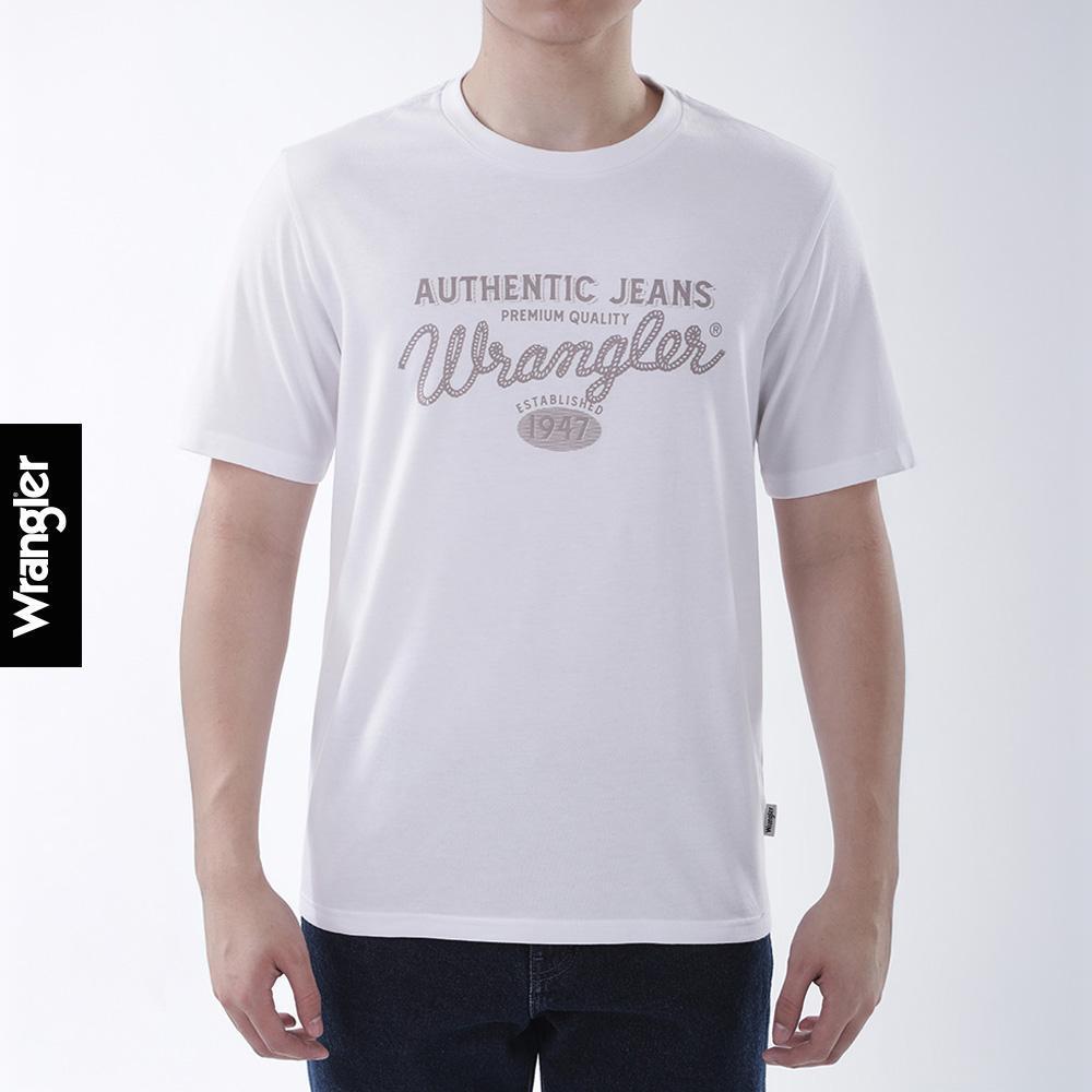 WRANGLER เสื้อยืดแขนสั้นผู้ชาย รุ่น WR F425MTSSF79 สีขาว