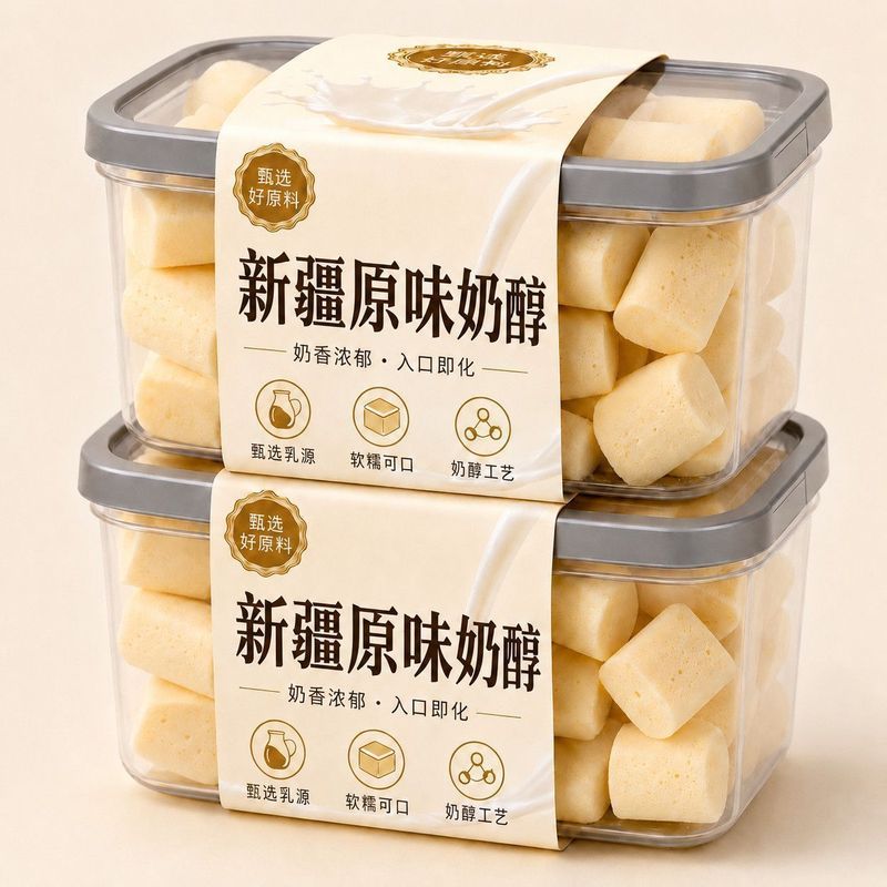 正宗新疆奶醇原味新疆特产纯奶疙瘩益生元独立包装休闲零食奶制品2609011 Authentic Xinjiang Milk Pure Original Flavor Xinjiang Specialt
