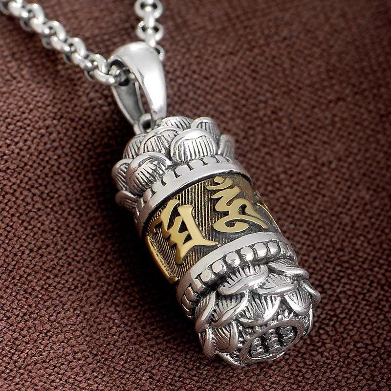 Preferred in-stock items#S999Pure silver lotus pendant, a stylish and trendy accessory for both men 