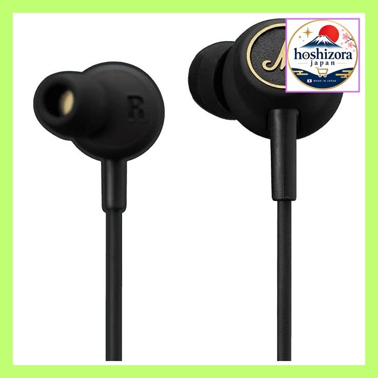 Marshall Mode EQ In-Ear Headphones, Black & Brass, with Sound Quality Adjustment Function and Call S